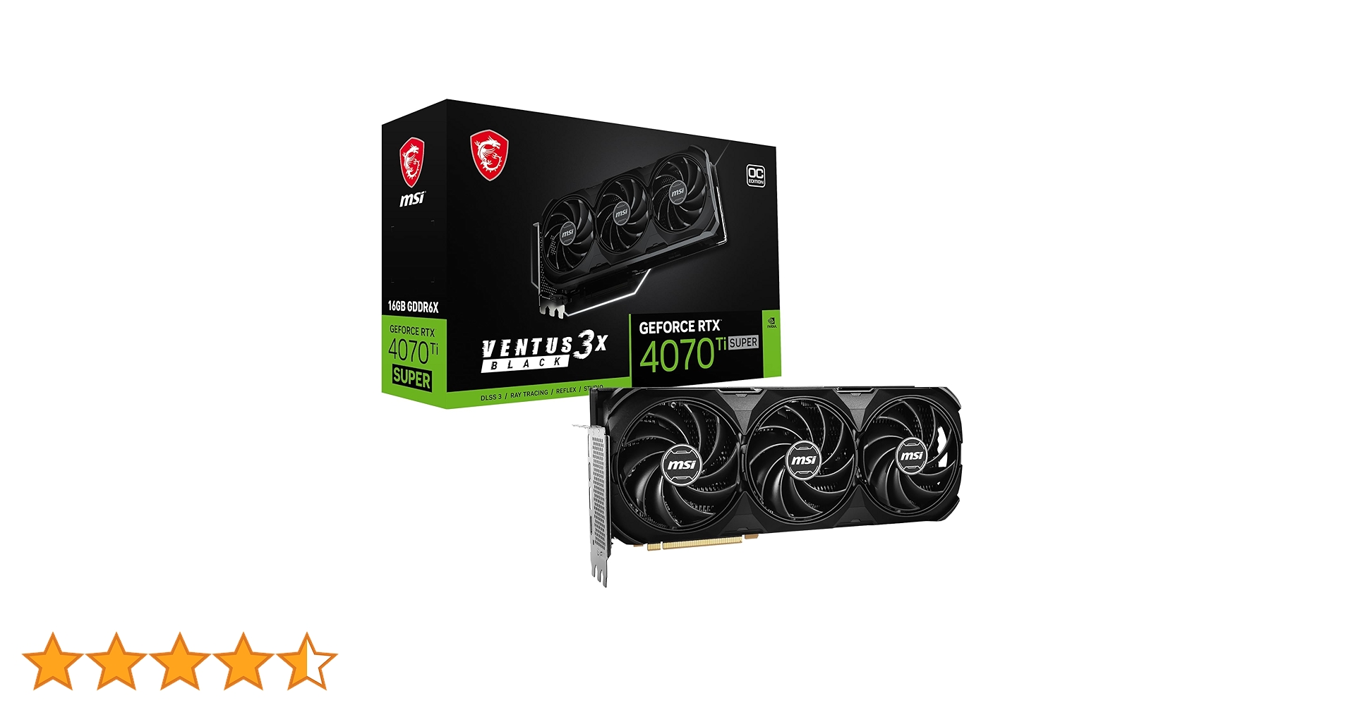 Amazon | MSI GeForce RTX 4070 Ti Super 16G Ventus 3X ブラック OC
